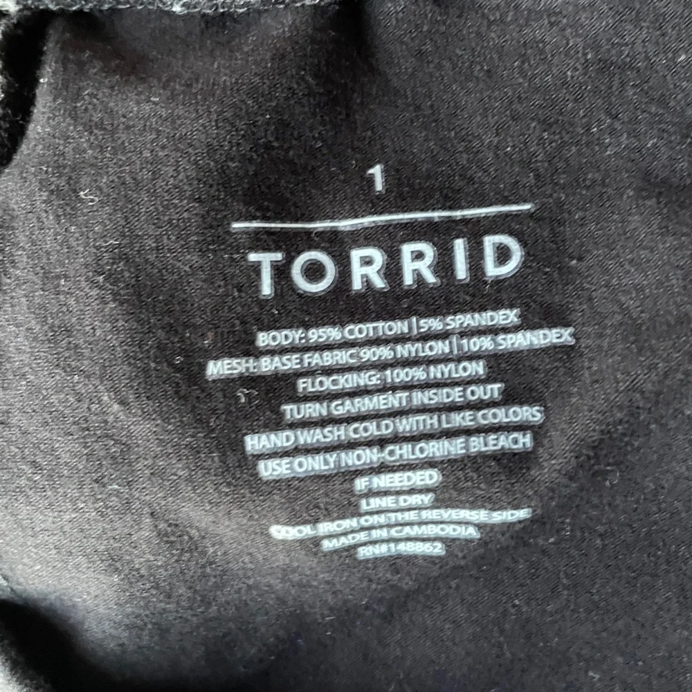 Torrid Black Cotton Blend Shorts with mesh bottoms workout or just look cute 1X - Picture 3 of 3